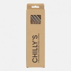 Το φθηνότερο 🔥 Θερμός Chilly's 3 Reusable Stainless Steel Straws ✔️