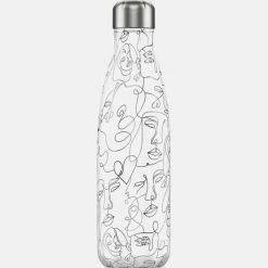 Flash Sale 🎁 Θερμός Chilly's Line | Faces 500ml White-Black 🛒