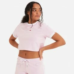 Νέος ❤️ T-shirts | Μπλούζα κοντό μανίκι Ellesse Derla Γυναικείο Crop Top LIGHT PINK 👏