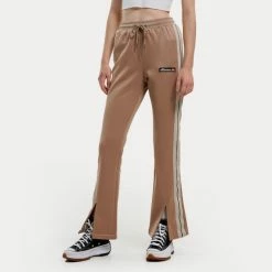 Φτηνός ❤️ Ολόσωμες Φόρμες Ellesse Evelin Flared Jog Pant Παντελονι Γυναικειο LIGHT BROWN 👏