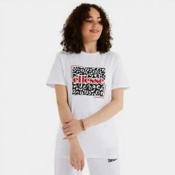 Καλύτερη πώληση 🧨 T-shirts | Μπλούζα κοντό μανίκι Ellesse Padd Γυναικείο T-shirt WHITE 🎉