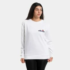 Flash Sale 🤩 Φούτερ Ellesse Triome Γυναικεία Μπλούζα Φούτερ WHITE 🛒