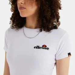 Εκπτωση ✨ T-shirts | Μπλούζα κοντό μανίκι Ellesse Vikins Γυναικείο Crop Top WHITE 😉 -Φτηνός Ellesse Κατάστημα ellesse vikins crop t shirt mplouza gunaikeio 2